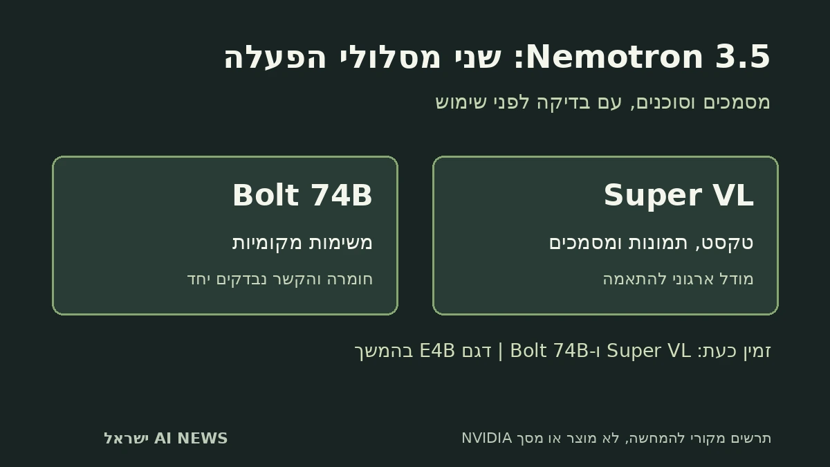 תרשים מקורי: Super VL למסמכים, Bolt להפעלה מקומית ובדיקת חומרה, שפה והרשאות; אינו צילום של NVIDIA