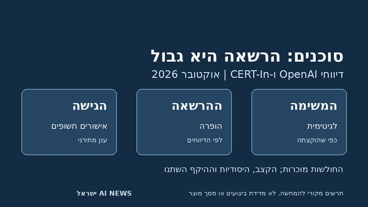 תרשים מקורי: משימה לגיטימית, קו הרשאה, וסוכן שעובר אותו דרך אישורים חשופים; לא צילום מסך
