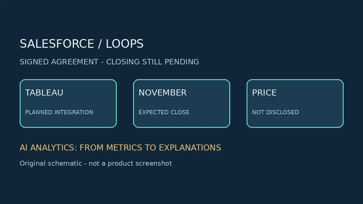 איור סכמטי מקורי על Salesforce חתמה על הסכם לרכישת Loops הישראלית; הטכנולוגיה מיועדת ל-Tableau; אינו צילום מוצר או מסמך חברה